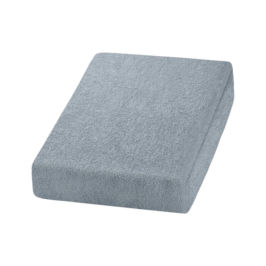 Fitted terry sheet for treatment couches – grey, 70 x 190 cm