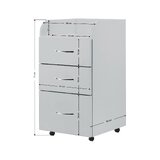 Activeshop Kombi – mobile cabinet with 3 drawers for podiatry, grey