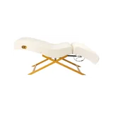 Franges blanches pour table de soins Umbra avec base dorée