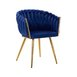 4Rico Velvet Makeup Chair QS-GW06G - Blå