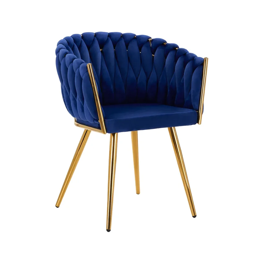 4Rico Velvet Makeup Chair QS-GW06G - Blå