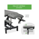 Fortis 5 ERGO massagebänk, elektrisk fotkontroll, grå