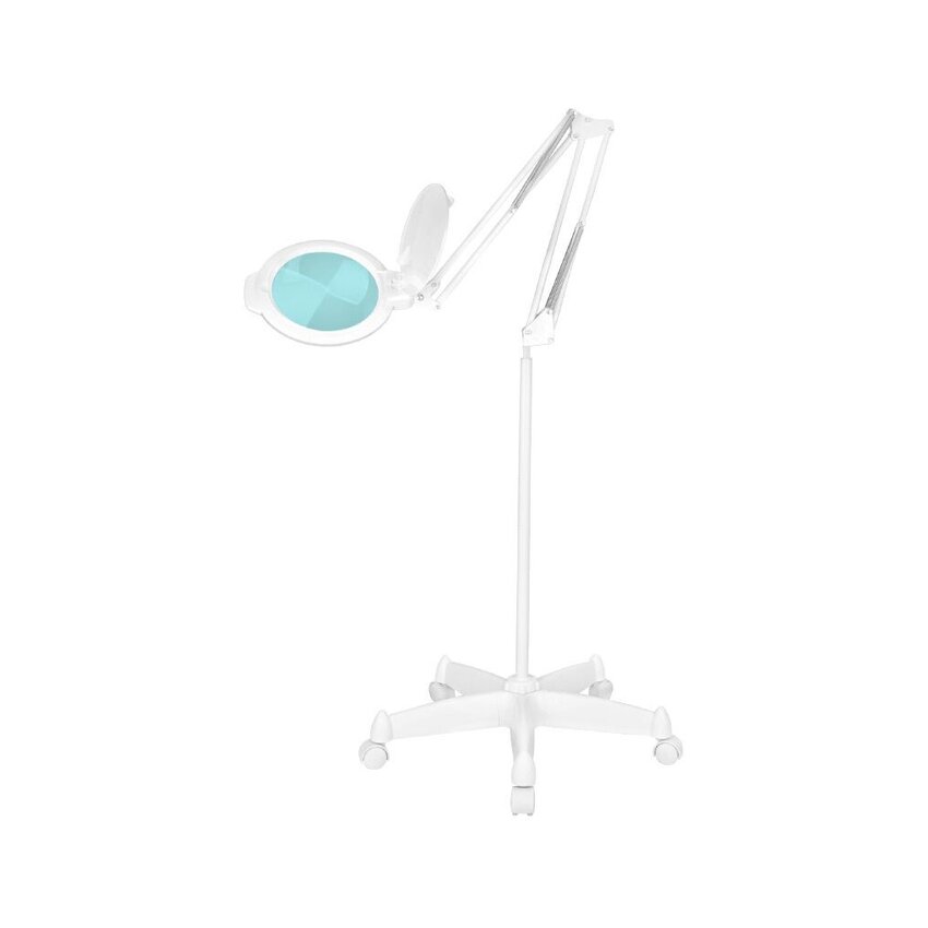 Glow Moonlight 8013/6" – LED-förstoringslampa med stativ på hjul, vit