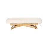Table de soins SPA Sillon Siesta couleur crème avec base marron clair