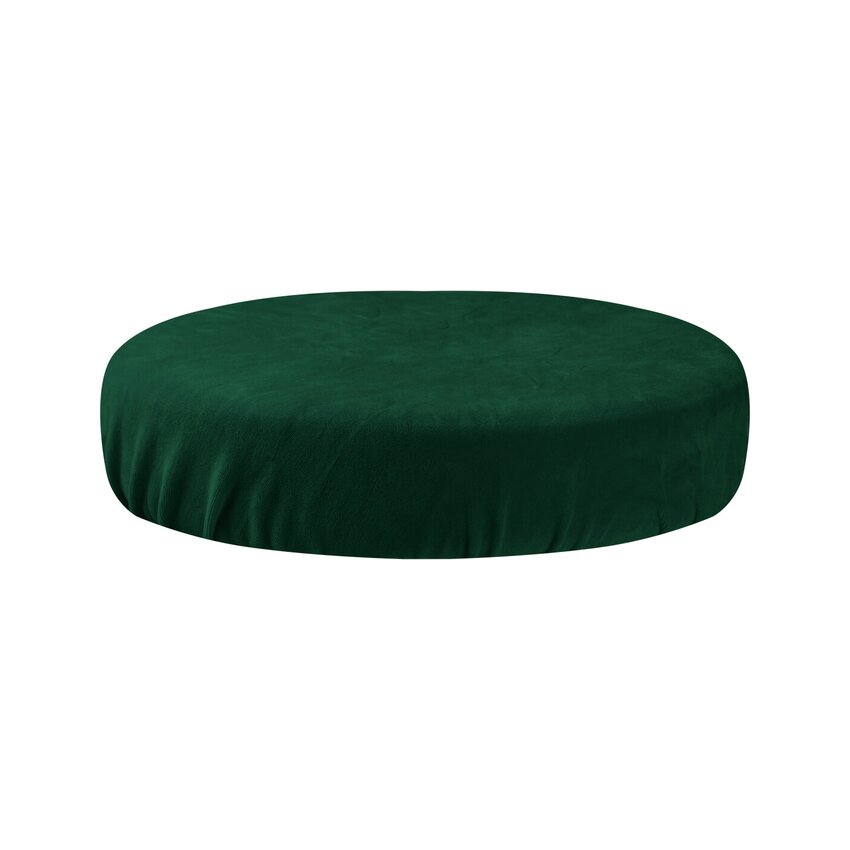 Velour stool cover with elastic – bottle green, for 35–40 cm seats