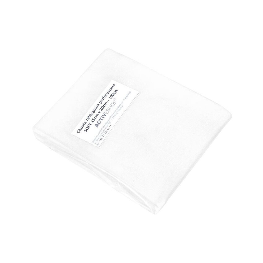 Perforerade engångsdukar i non-woven 15 x 20 cm – vita, 100 st