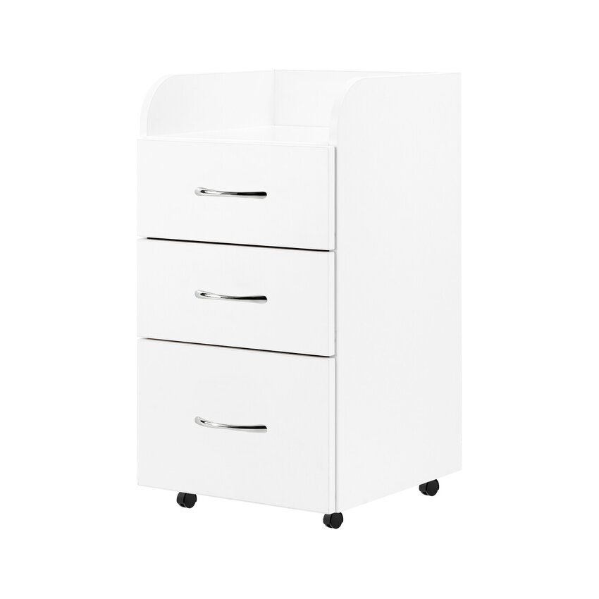 Activeshop Kombi – skab med hjul og 3 skuffer til fodpleje, hvid