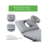 Fortis 2 ERGO massagebänk, elektrisk fotkontroll, grå
