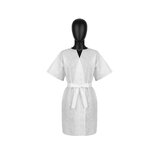 Disposable short-sleeved bathrobe – white, 10 pcs