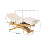 Table de soins SPA Sillon Siesta couleur crème avec base marron clair