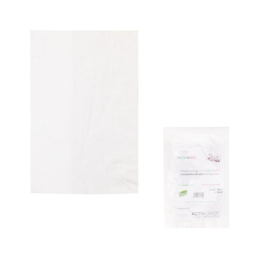 Naturline bomuldsservietter 20 x 30 cm – kosmetiske engangsservietter, hvide, 100 stk.