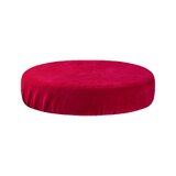 Velourbetræk til taburet med elastik – fuchsia, til sæde 35–40 cm