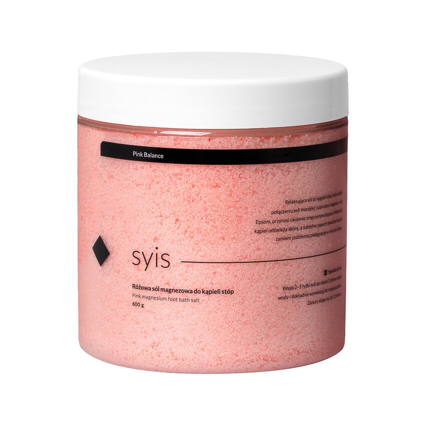 Syis Pink Balance – fotbadssalt med magnesium och skogsbärsdoft 600 g