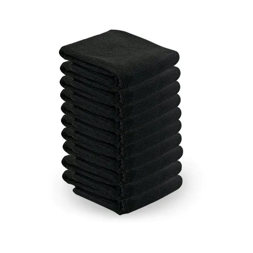 Serviette en microfibre 73x40cm 10 pièces noir