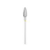 EXO Pro carbide nail drill bit, oval – Ø 6.0 mm, L 14.0 mm, fine cross cut (yellow)
