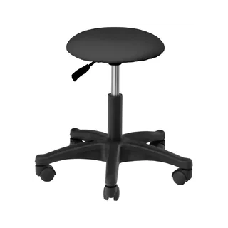 Chaise de travail ronde AM-312 – Tabouret noir à roulettes pour salon de coiffure