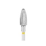 EXO Pro carbide nail drill bit, oval – Ø 6.0 mm, L 14.0 mm, fine cross cut (yellow)