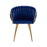 4Rico Velvet Makeup Chair QS-GW06G - Blå