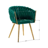 4Rico Velvet Makeup Chair QS-GW06G - Green