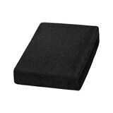 Fitted terry sheet for treatment couches – black, 70 x 190 cm