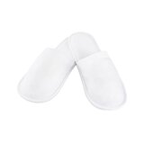 Closed terry slippers with non-slip sole – white, unprinted