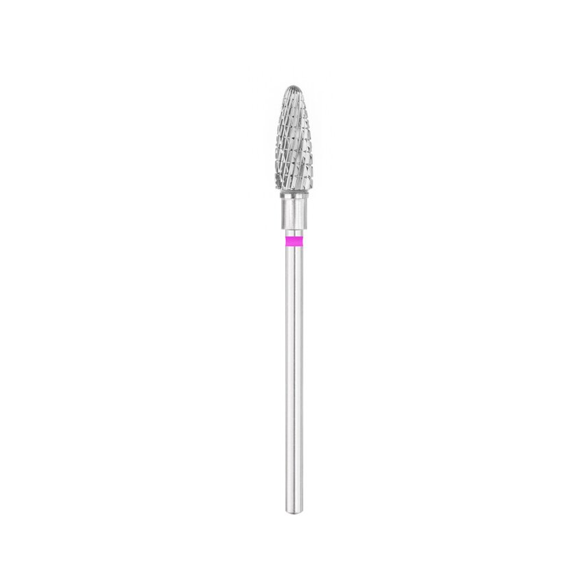 EXO Pro carbide nail drill bit, oval – Ø 5.0 mm, L 13.0 mm, cross cut (purple)