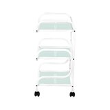 Kosmetikbord type 1014 Giovanni – apparatbord med 3 glashylder og hjul, hvid