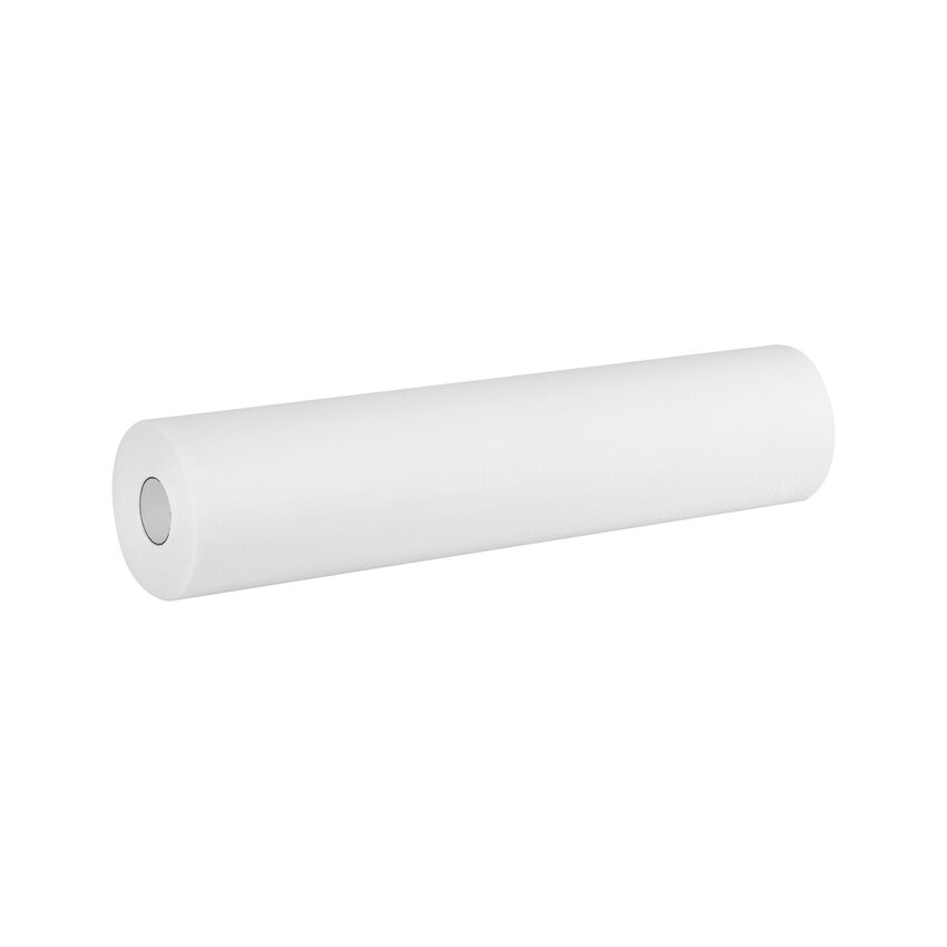 Engångsunderlägg av laminerat papper på rulle 50 cm x 40 m – perforerat, vitt