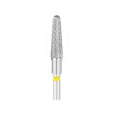 EXO Pro hårdmetalfræser, afrundet kegle – Ø 4,0 mm, L 13,0 mm, fin krydsfortanding (gul)