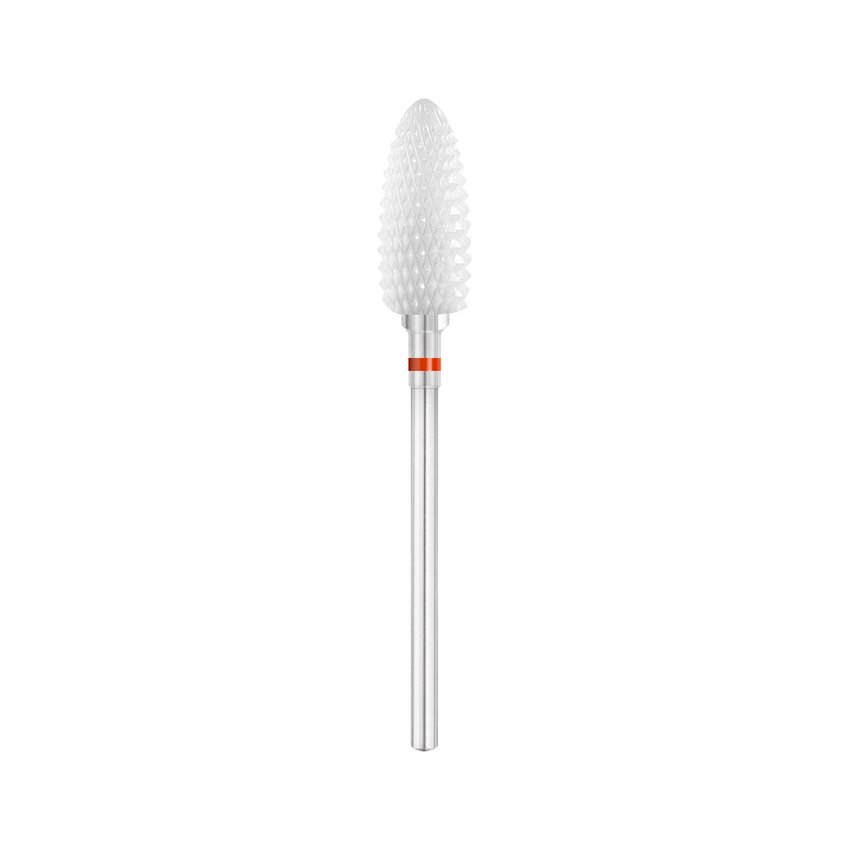 EXO PRO keramisk fræser, oval Ø6,0 mm – bit til neglefræser, fin (rød)