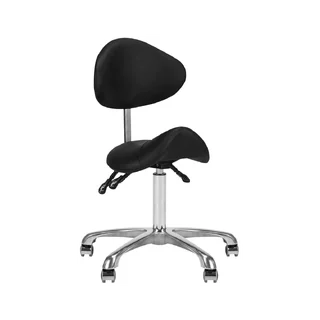Tabouret selle noir à 5 roulettes Giovani