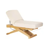 Table de soins SPA Sillon Siesta couleur crème avec base marron clair