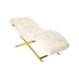 Franges blanches pour table de soins Umbra avec base dorée