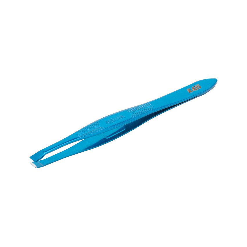 Nghia Export N-425 – pincet med skrå spids, blå, 9 cm
