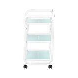 Cosmetic table type 1013 Giovanni – device trolley with 3 glass shelves and wheels, white