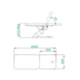 Table de massage électrique Azzurro 808 2 places. Blanc