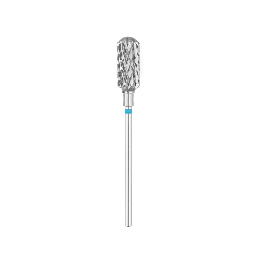 EXO Pro carbide nail drill bit, rounded cylinder – Ø 6.0 mm, L 14.0 mm, medium (blue)