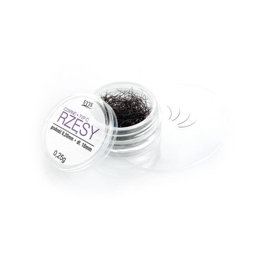 Syis Eyelashes C 0,20 × 10 mm – lösfransar för fransförlängning 0,25 g