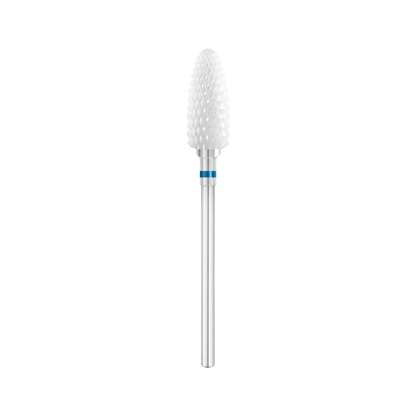 EXO PRO keramisk fräs, oval Ø6,0 mm – fräsbit för nagelfräs, medium (blå)