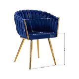 4Rico Velvet Makeup Chair QS-GW06G - Blå