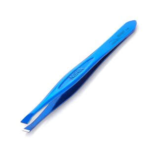Nghia Export T-01 – pincett med sned spets, blå, 9 cm