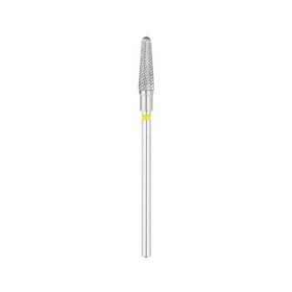 EXO Pro kovametalliterä, pyöristetty kartio – Ø 4,0 mm, L 13,0 mm, hieno ristihammastus (keltainen)