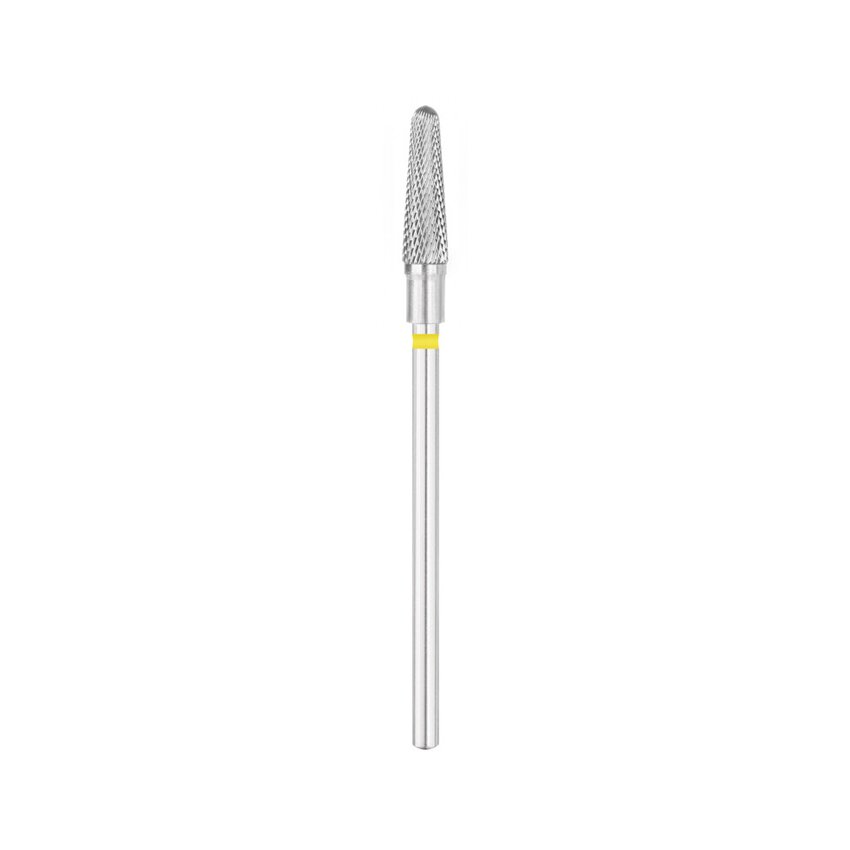 EXO Pro hårdmetalfræser, afrundet kegle – Ø 4,0 mm, L 13,0 mm, fin krydsfortanding (gul)