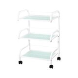 Kosmetikbord type 1014 Giovanni – apparatbord med 3 glashylder og hjul, hvid